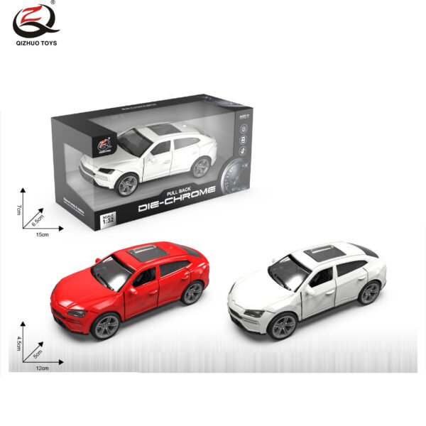 QZ630B Scale 1:32 Die Cast Car Model, Pull Back, With Light And Sound, 2 Doors Can Be Opened, 2 Colors Mixed.