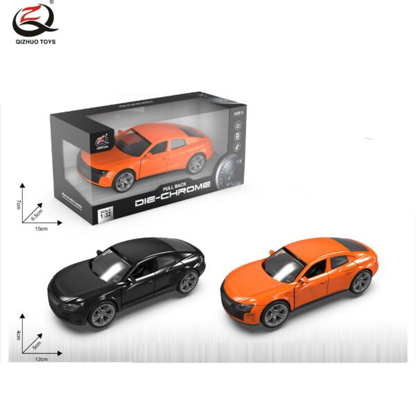 QZ630C Scale 1:32 Die Cast Car Model, Pull Back, With Light And Sound, 2 Doors Can Be Opened, 2 Colors Mixed.