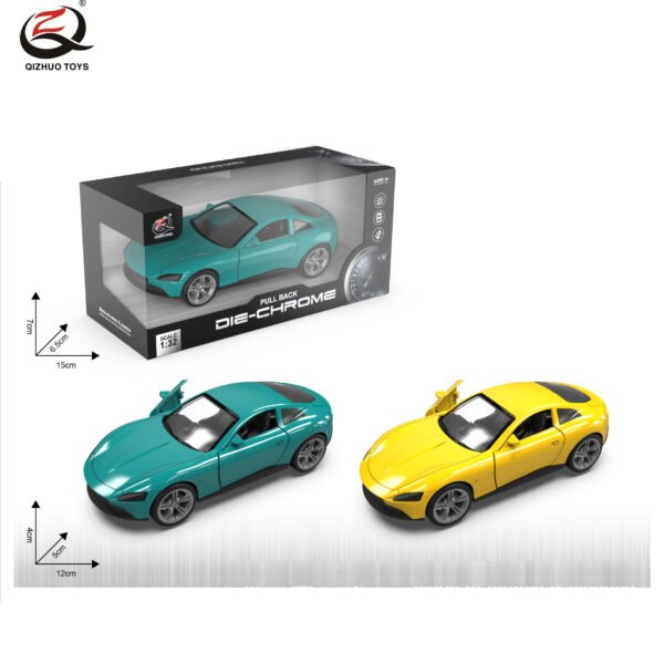 QZ630E Scale 1:32 Die Cast Car Model, Pull Back, With Light And Sound, 2 Doors Can Be Opened, 2 Colors Mixed.
