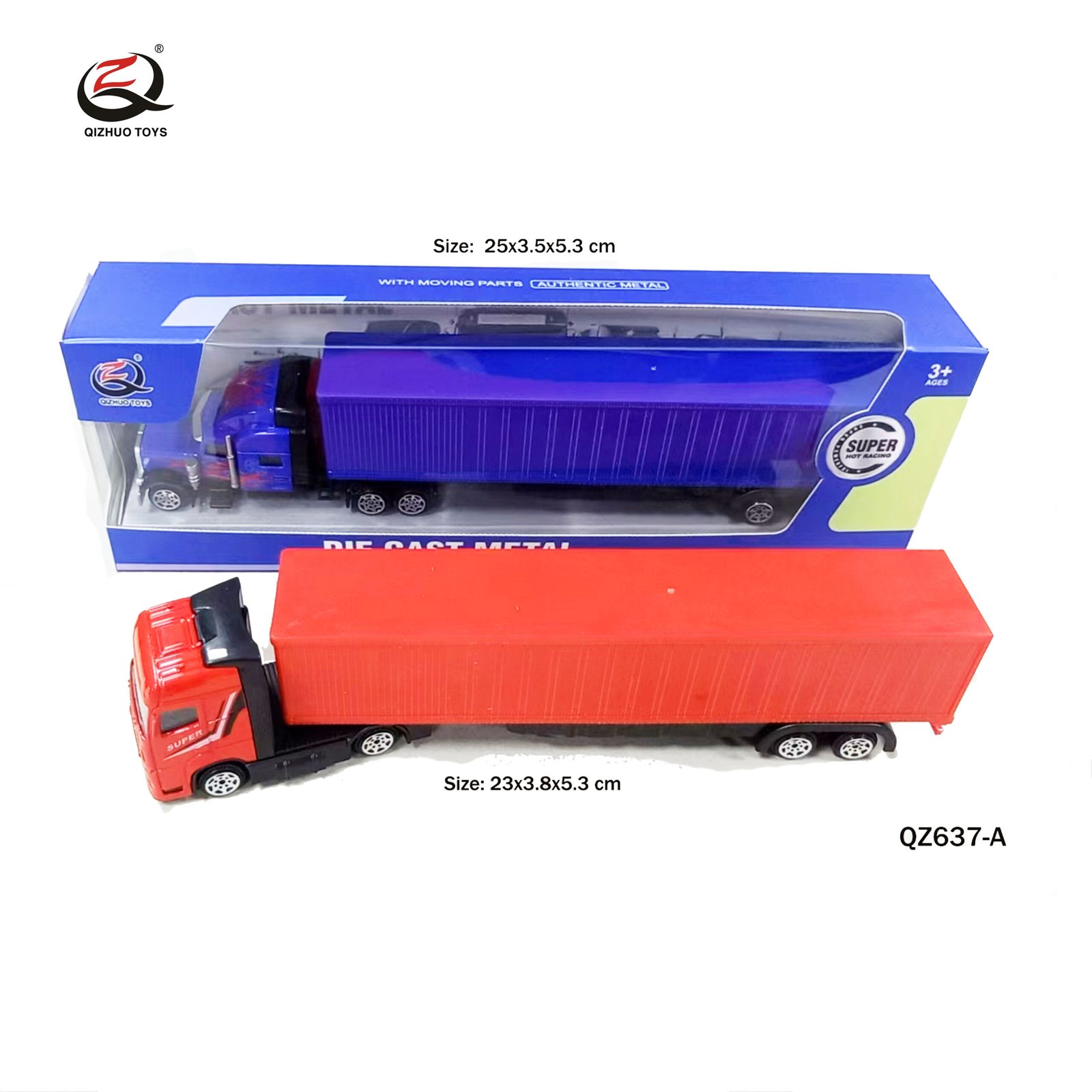 QZ637-A 1:64 Diecast Truck , 2 Assorted , Free Wheel - Image 2