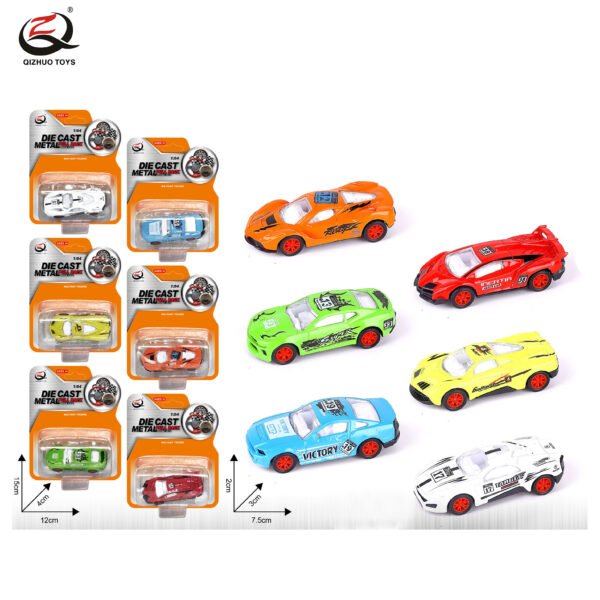 QZ614-F Scale 1:64 Police Diecast Pull Back Car, 6  Assorted