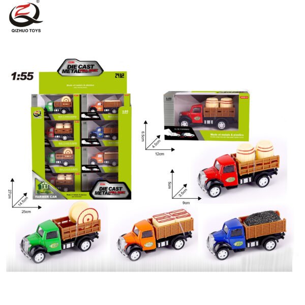 QZ622-D         1:55 Farm Diecast Pull Back Truck, 4 Styles Mixed, 24 Pcs/Pdq