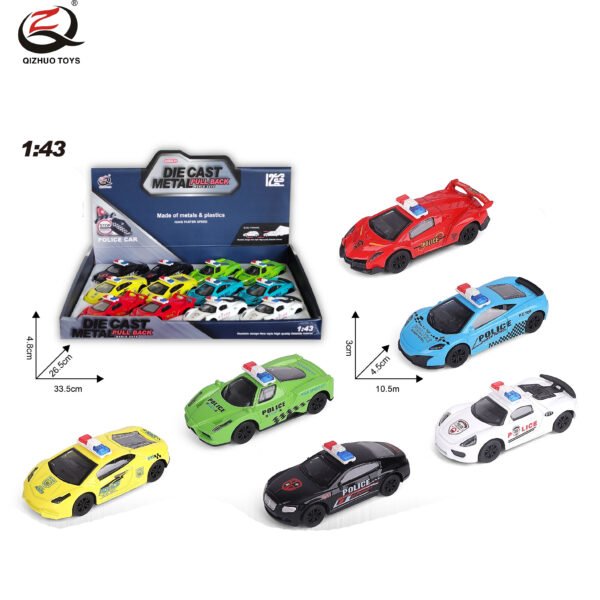QZ627-F Scale 1:43 Diecast Pull Back Car, 6 Assorted,12 Pcs/Pdq