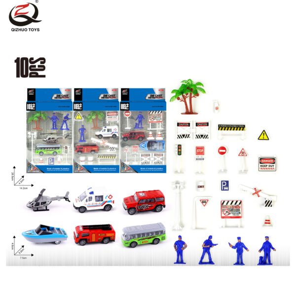 QZ628-D Scale 1:64 City Series Die Cast Can Car Set, 3 Assorted, Free Wheel