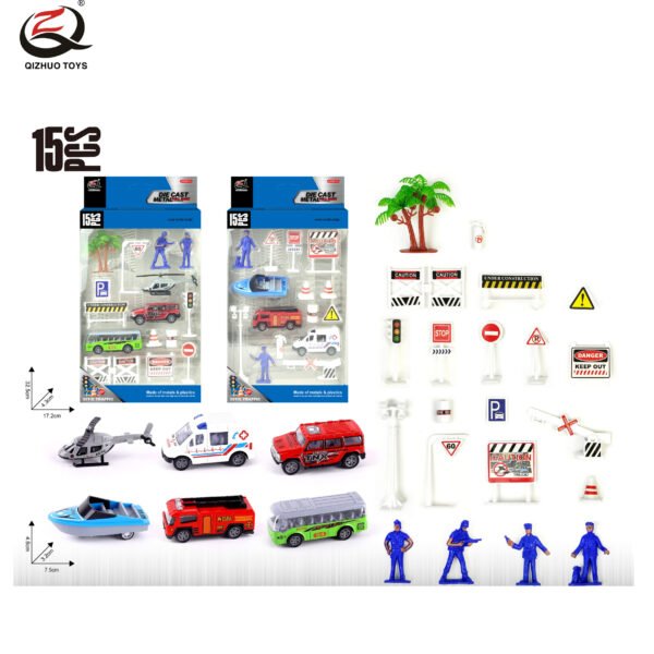 QZ629-D Scale 1:64 City Series Die Cast Can Car Set, 2 Assorted, Free Wheel