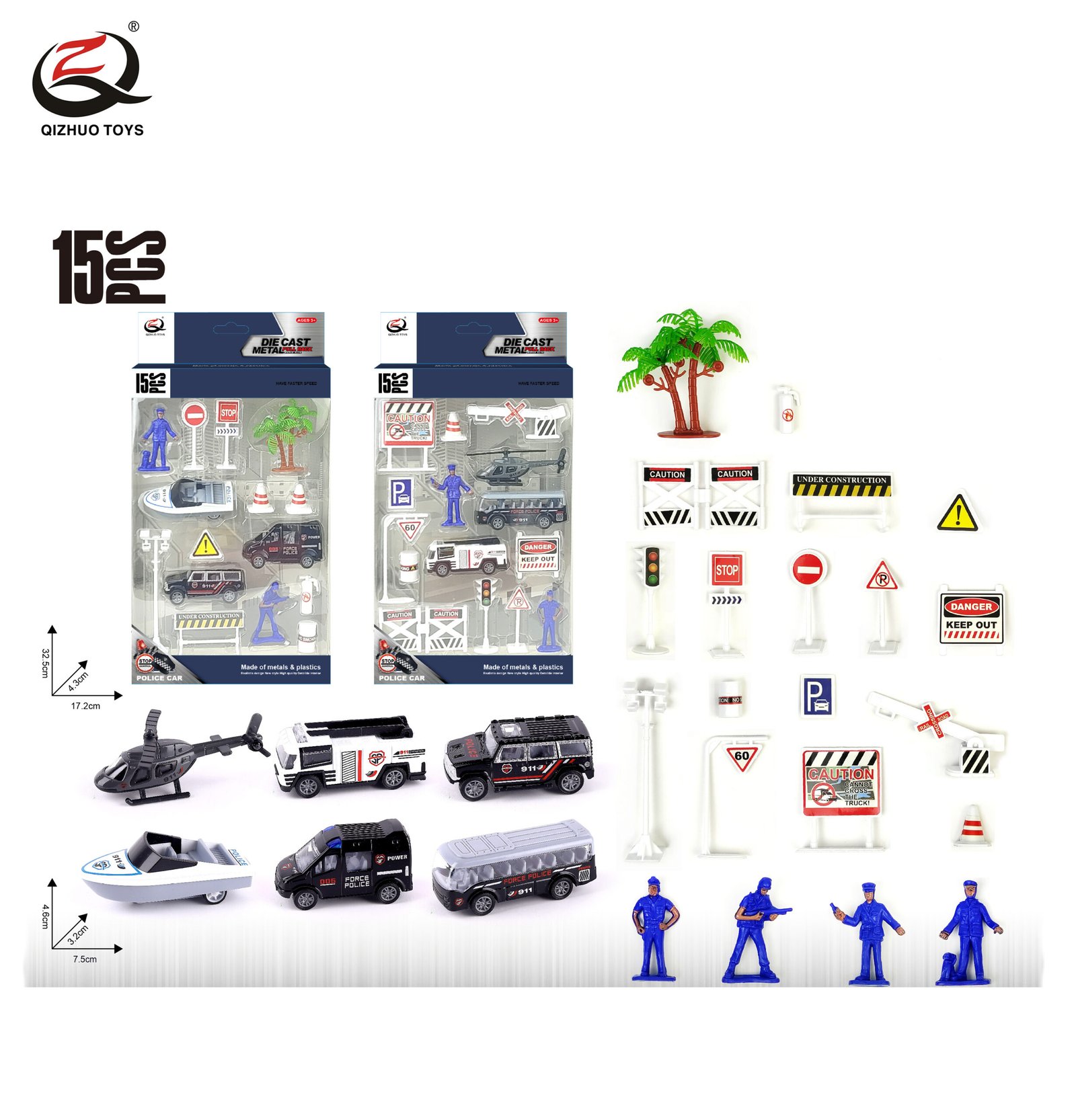 QZ629-G Scale 1:64 City Series Die Cast Can Car Set, 2 Assorted, Free Wheel