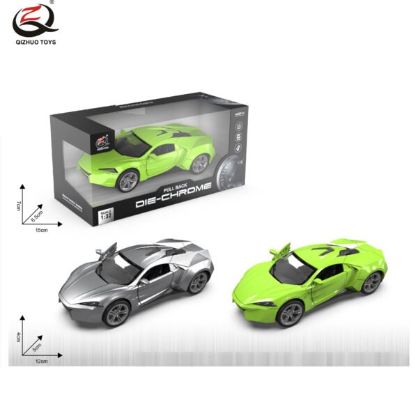 QZ630F Scale 1:32 Die Cast Car Model, Pull Back, With Light And Sound, 2 Doors Can Be Opened, 2 Colors Mixed.