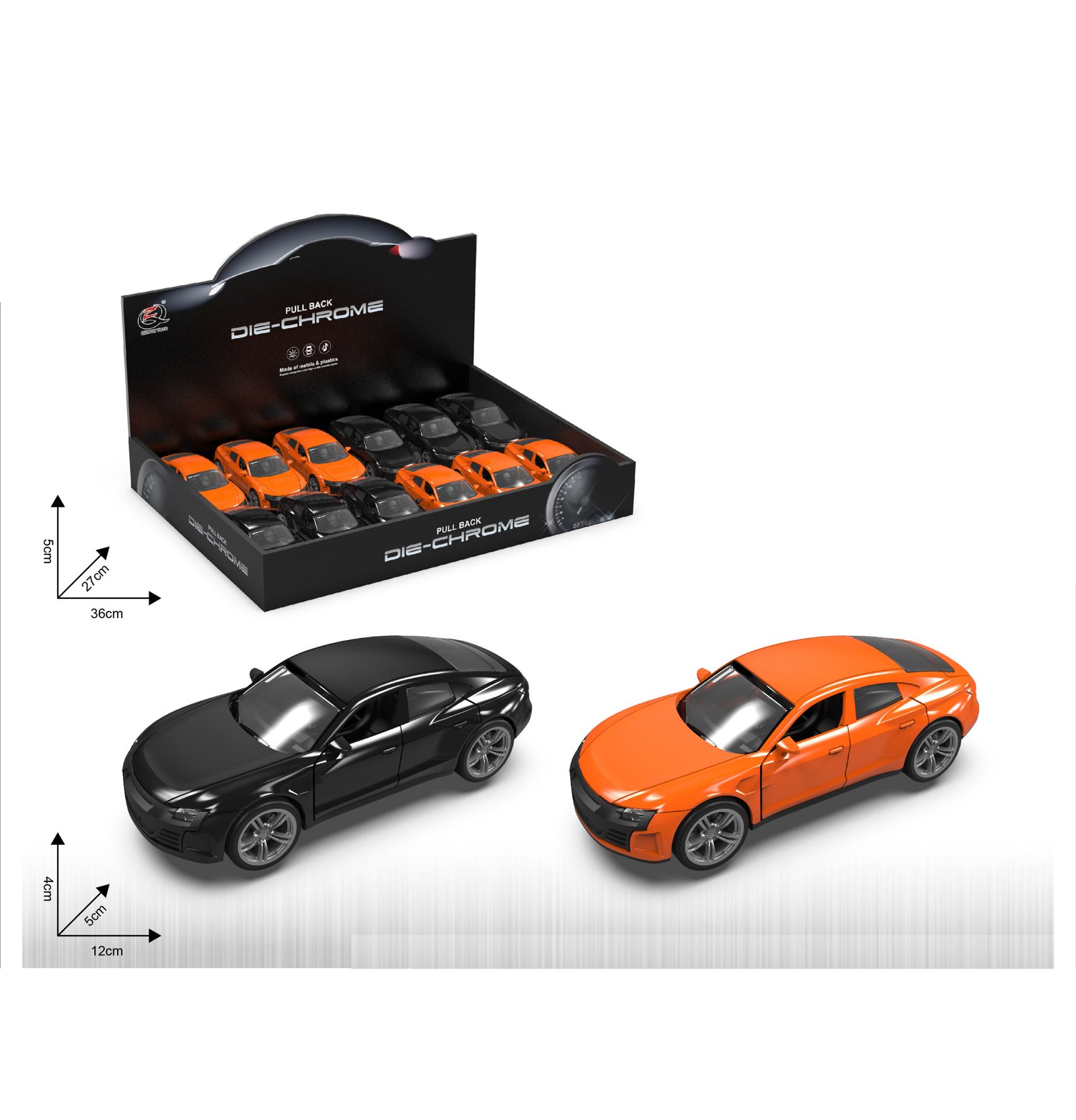 QZ632C Scale 1:32 Die cast Pull Back Car, With Light/Sound, Can Open The Doors, 2 Assorted,12 Pcs/Pdq