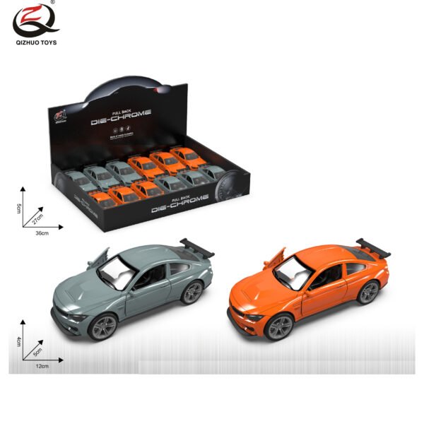 QZ632D Scale 1:32 Die cast Pull Back Car, With Light/Sound, Can Open The Doors, 2 Assorted,12 Pcs/Pdq