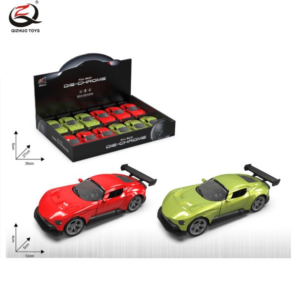 QZ632H Scale 1:32 Die cast Pull Back Car, With Light/Sound, Can Open The Doors, 2 Assorted,12 Pcs/Pdq