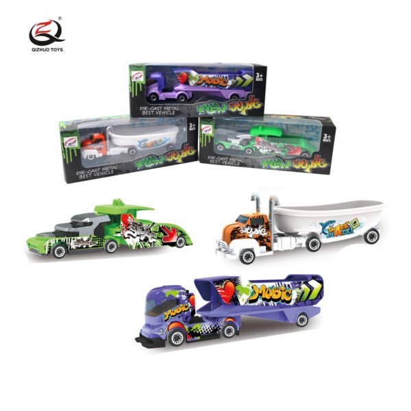Die Cast Truck Carring Water, Free Wheel, 3 Assortments