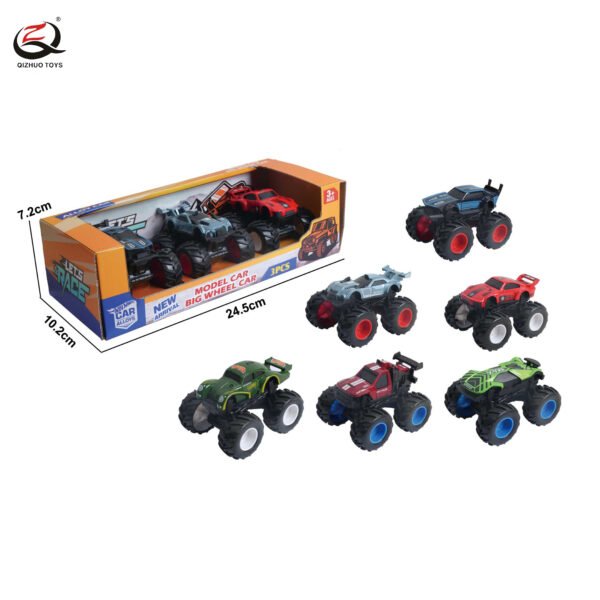 3 Pcs Die Cast Big Wheels Off-Road Inertia Vehicle , 2 Assorted