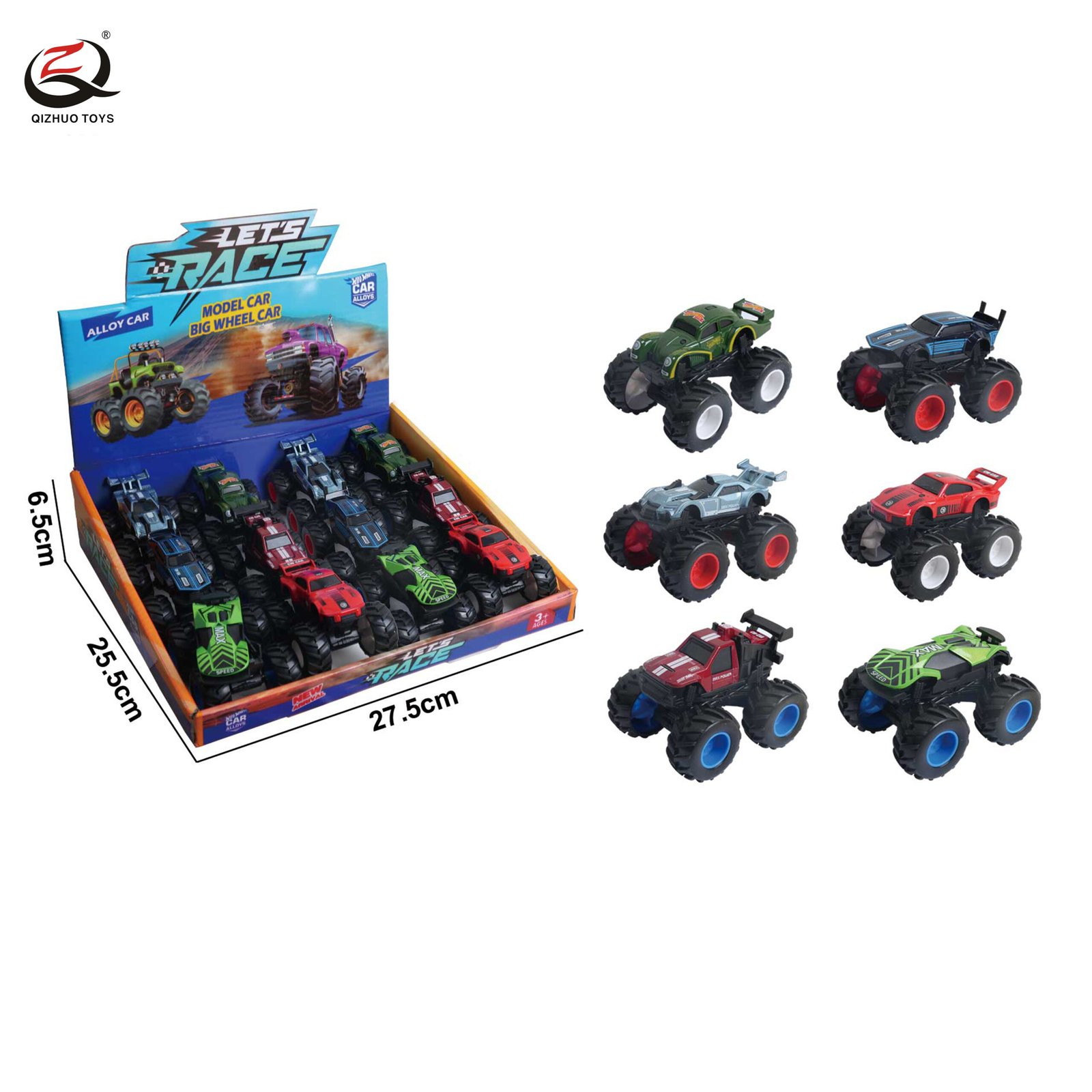 Die Cast Big Wheels Off-Road Inertia Vehicle , 12 Pcs/PDQ, 6 Styles (Copy)