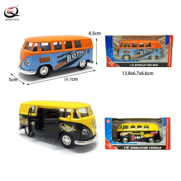 Scale 1:36 Pull Back Die Cast Car, With Openalbe Doors,  2 Colors Mixed