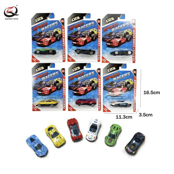 Scale 1:64  Die Cast Car, Free Wheel, 6 Assortments