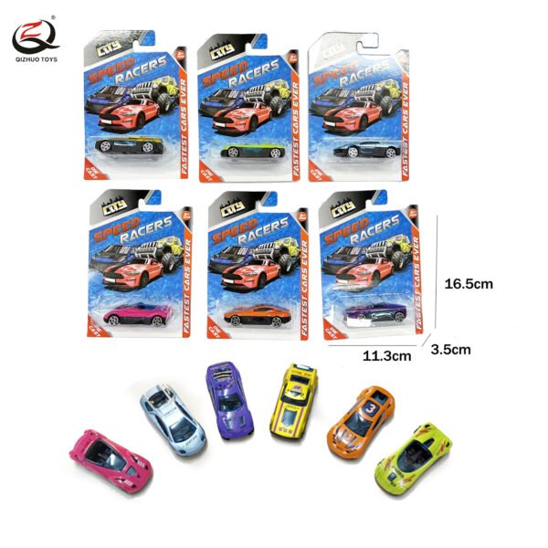 Scale 1:64  Die Cast Car, Free Wheel, 6 Assortments