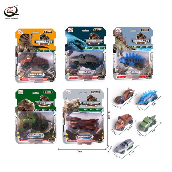 Scale 1:64 Dinosaur Die Cast Cars,Free Wheel, 5 Assortments