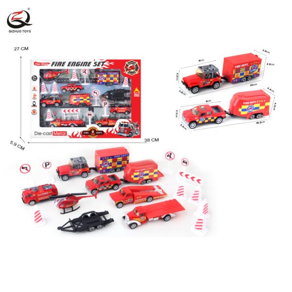 Scale 1:64 Die Cast Tourist Rv Set Fireman Series, Free Wheel