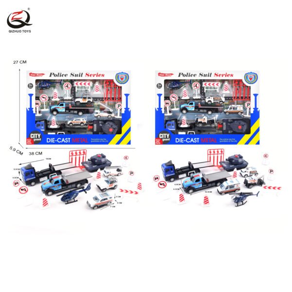 Scale 1:64 Police Series Die Cast Truck With Shooting Set ,Free Wheel, 2 Assortments