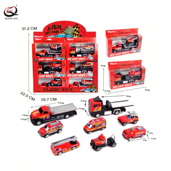 Scale 1:64 Fire  Series Die Cast Cars  ,Free Wheel, 8 Assortments, 24 Pcs/Pdq
