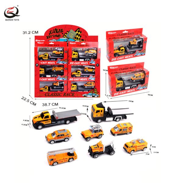 Scale 1:64 Engineering Series Die Cast Cars ,Free Wheel, 8 Assortments, 24 Pcs/Pdq