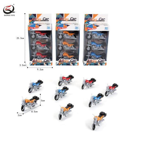 Scale 1:64 Die Cast Motorcycle , Free Wheel, 3 Assortments