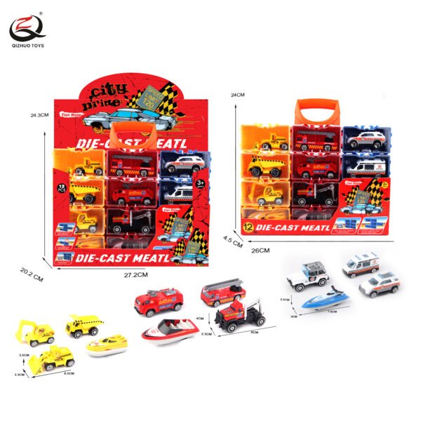Scale 1:64 Girs Series 12 Pcs  Die Cast Cars Set In Gift Box ,Free Wheel, 4 Sets/ Pdq