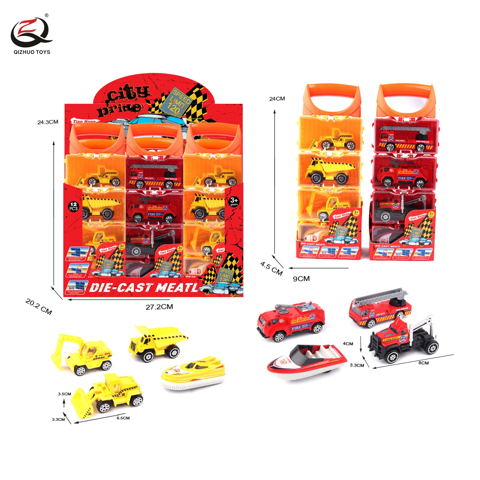 Scale 1:64 Girs Series 4 Pcs Die Cast Cars In A Set ,Free Wheel, 2 Assortments