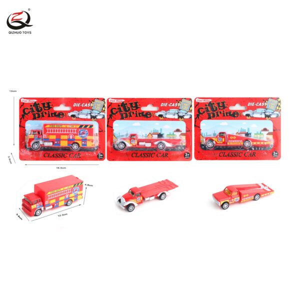 Scale 1:64 Fire Series Die Cast Truck , Free Wheel, 3 Assortments