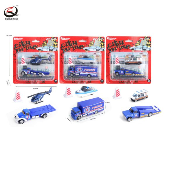 Scale 1:64 Police Series Die Cast Truck , Free Wheel, 3 Assortments