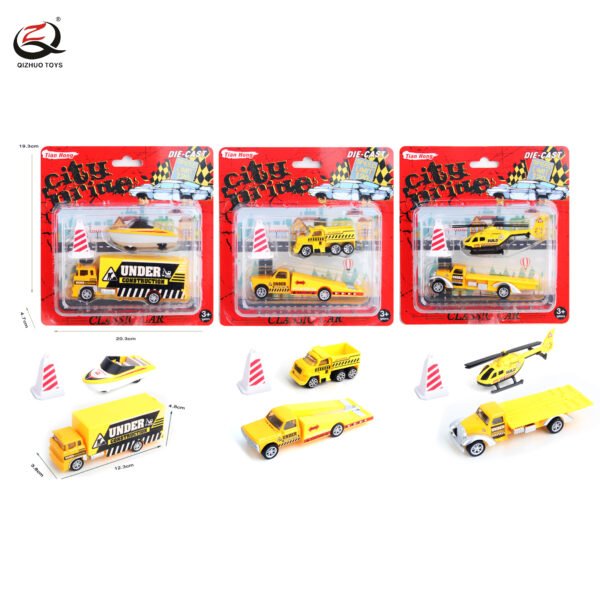 Scale 1:64 Engineering Series Die Cast Truck , Free Wheel, 3 Assortments