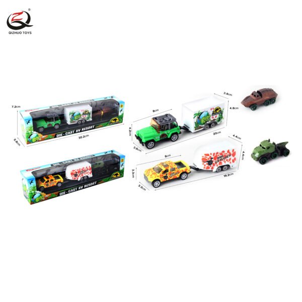 Scale 1:64 Dienosaur Series Die Cast Rv Series, Free Wheel, 2 Assortments