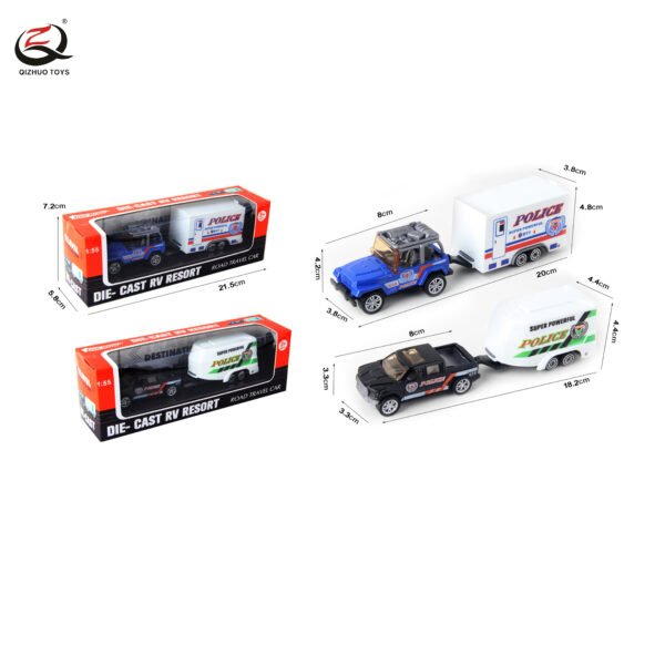 Scale 1:64 Police Die Cast Rv Series, Free Wheel, 2 Assortments