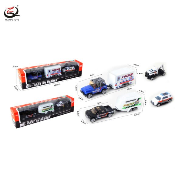 Scale 1:64 Police Die Cast Rv Series, Free Wheel, 2 Assortments