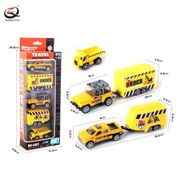 Scale 1:64 Engineering Series Die Cast Rv Set, Free Wheel