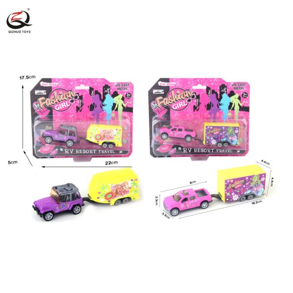 Fashion Pink Series  Scale 1:64    Die Cast Truck Carry  Die Cast Car, Free Wheel,  2 Assortments