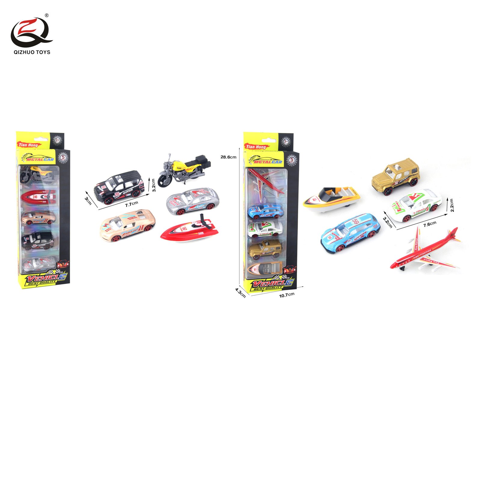 5 Pcs Scale 1:64 Die Cast Car , Free Wheel, 2 Assortments