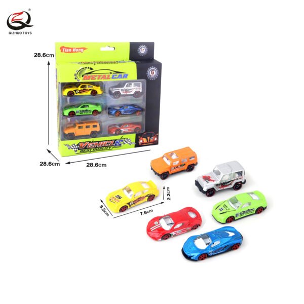 6 Pcs Scale 1:64 Die Cast  Car , Free Wheel