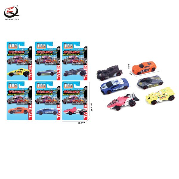 Scale 1:64 Color Changing Die Cast Car, Free Wheel, 6 Assortments