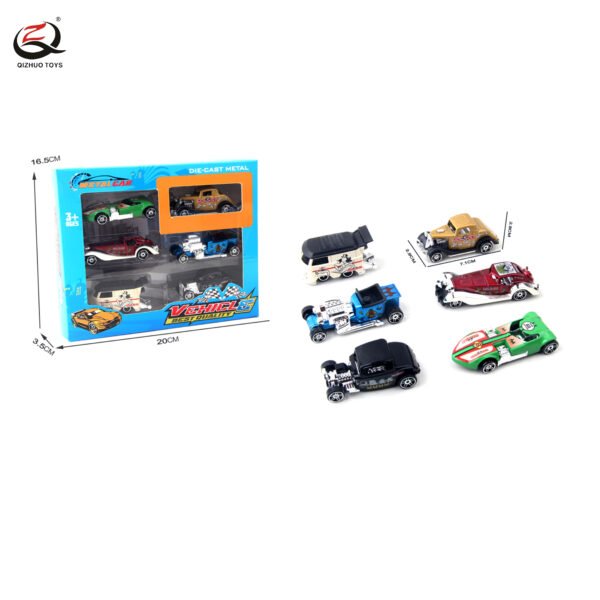 6 Pcs Scale 1:64 Die Cast Car , Free Wheel