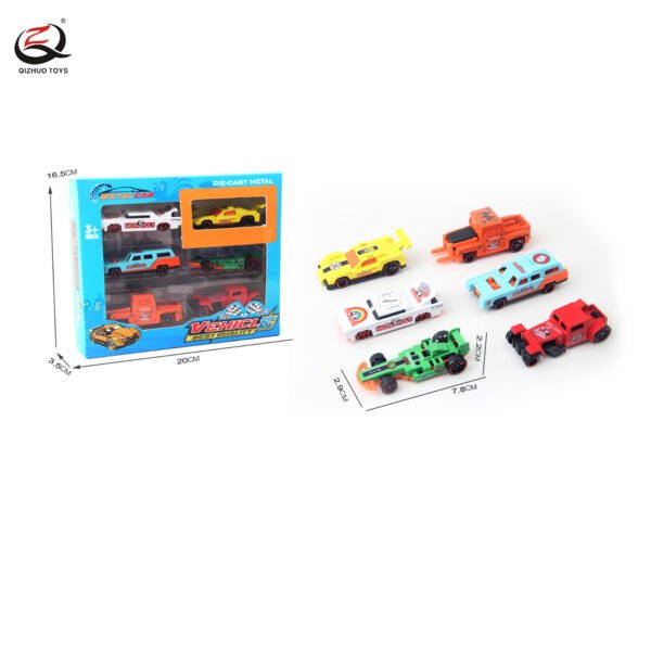 6 Pcs Scale 1:64 Die Cast Car , Free Wheel