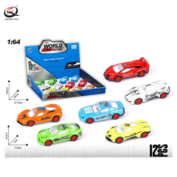 1:64 RACING SERIES PULL BACK DIE CAST CARS,12PCS/PDQ ,6 ASSORTMENTS