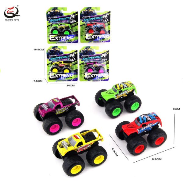 1:64 DIE CAST BIG WHEELS TRUCKS, 4 ASSORTED, FREE WHEEL