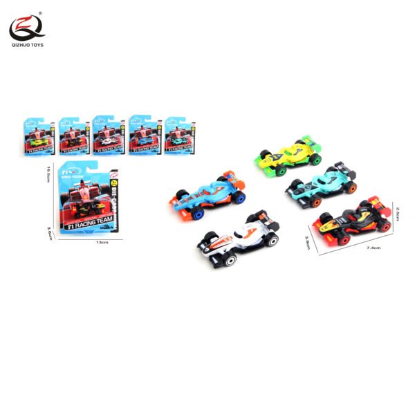 1:64 Die Cast Formula Car, Free Wheel, 5 Assorted