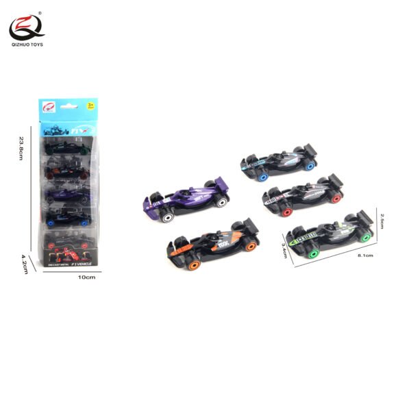 1:64 5Pcs Die Cast Formula Car, Free Wheel