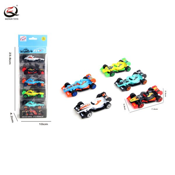 1:64 5Pcs Die Cast Formula Car, Free Wheel